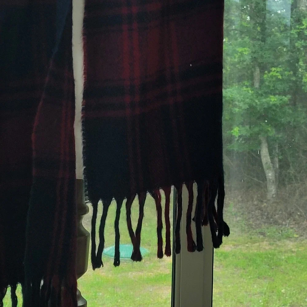 CHRISTIAN DIOR Vintage Cashluxe Acrylic Scarf Multicolor Plaid